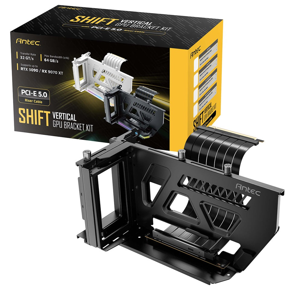 Antec Antec AT-ARCVB-BK190-A-PCIE5 SHIFT ARGB Black PCI-E 5.0, 190mm riser, ARGB, PCIe 5.0 x16, fits up to 3-slot GPUs, 284–3