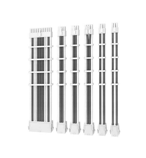 Antec (LSAntec CIP4 Cable Kit White Grey - 6 Pack, 24ATX, 4+4 EPS, 16AWG Thicker, High Performance 300mm long Length. Premium