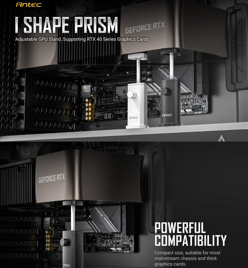 Antec Antec IGPU, VGA Bracket Holder. Solid Construction  durability - Black Aluminum Alloy Metal. Magnetic Non-Slip Base, To
