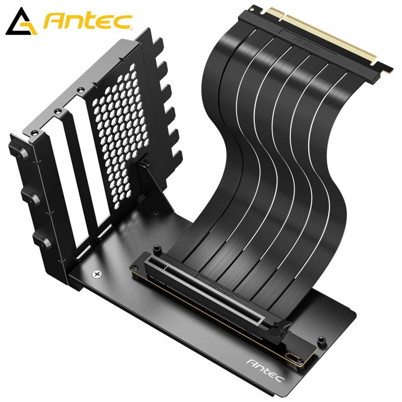 Antec Antec AT-RCVB-BK200-PCIE5 RTX50 PCI-E 5.0 Riser Cable Vertical Bracket Kit - Black, 200mm, 64GB/s, 32GT/s, supports RTX