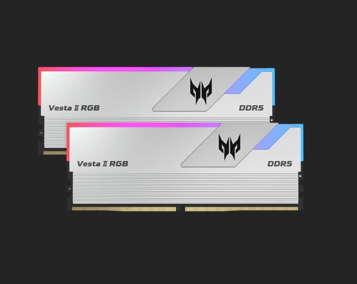 Predator Vesta II DDR5 6000 MHz 32GB (16GB*2) 1R*8 PC5 6000 CL36-45-45-96  Supports XMP 3.0  EXPO Silver BL.9BWWR.653