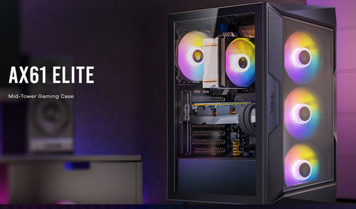 Antec Antec AX61 Elite ATX, 4x ARGB 120mm Fans included, Up to 8x 120mm. 360mm Radiator Front  240mm Top, 32CM GPU  16CM CPU,