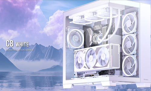 Antec Antec C8 E-ATX, mATX, ITX, Seamless Edge View Front and Side, USB-C, 4mm Tempered Glass, 360mm liquid cooler top, botto
