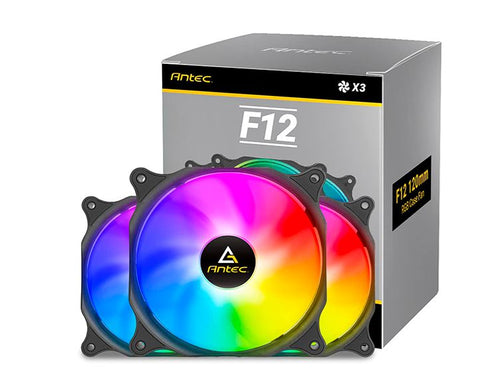 Antec Antec F12 Racing ARGB 3 Pack w/ ARGB and PWM Controller. Full Spectrum ARGB lighting and efficient cooling. Visual appe