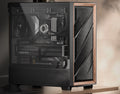 Antec Antec Flux ATX, Black Premium Walnut Trim, 5x Black PWM Performance Fans. Ultra Cooling Design, ARGB Controller, Mid To
