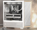 Antec Antec Flux ATX, White Premium Birch Trim, 5x white PWM Performance Fans. Ultra Cooling Design, PWM ARGB Controller w/ M