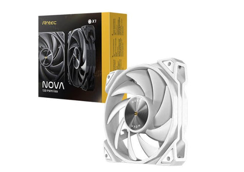 Antec Antec Nova White 120 PWM 3-Phase Speed Controller. Low Power, High Heat Dissipation, Low Noise Ultimate Fan - 1x Fan wi