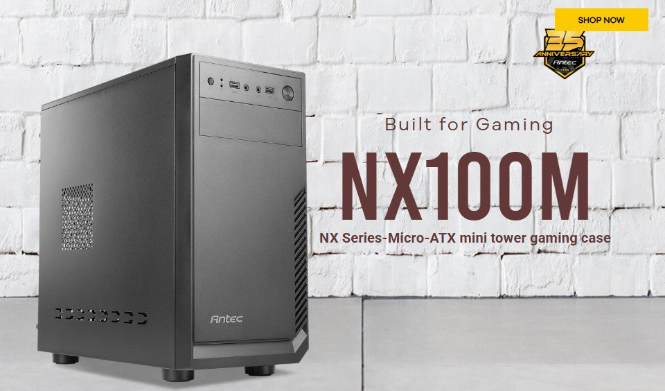 Antec Antec NX100M mATX Business Office Case +  True 450w Continuos PSU. 1x 5.25" ODD, USB3.0 x 1,USB2.0 x 1. 1x 80mm Fan. 8P