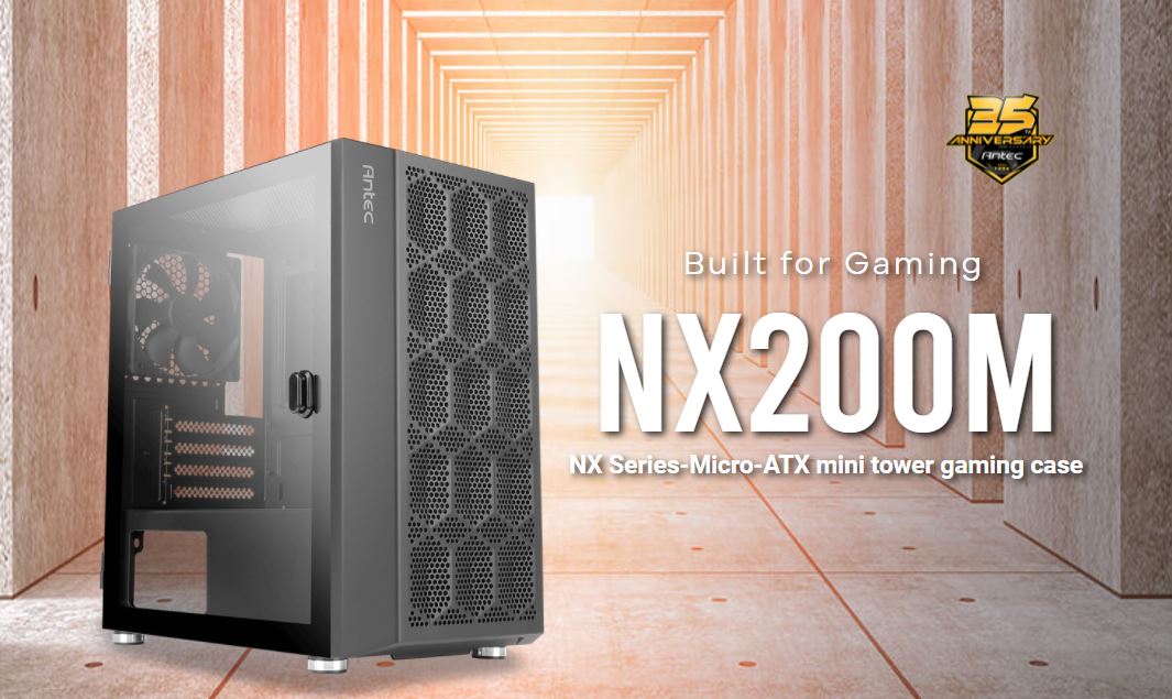 Antec Antec NX200M m-ATX, ITX Case, Large Mesh Front for excellent cooling, Side Window, 1x 12CM Fan Included, Radiator 240mm