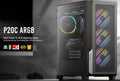 Antec Antec P20C ARGB, ATX, E-ATX, High Airflow, USB-C, Cable management, 4x HDD/SSD , 375mm GPU, 170mm CPU, 3x ARGB PWM 12CM