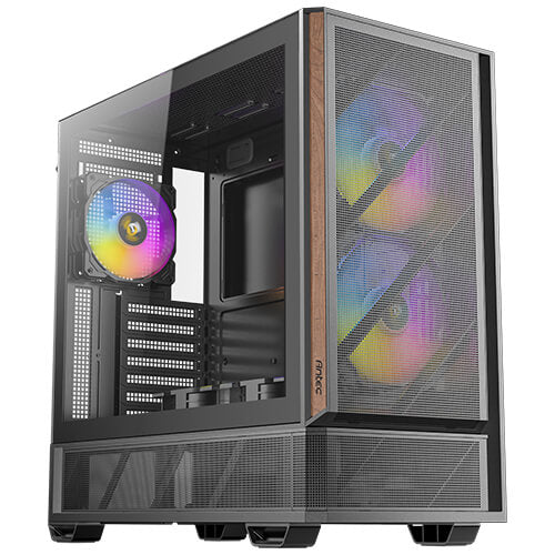 Antec Antec P30 ARGB Mid Tower, 478×222×465 mm, Steel+Plastic+Wood, ATX/mATX/ITX, 4mm TG, 2xUSB3.0, Type-C, 7 slots, 2/1×3.5"