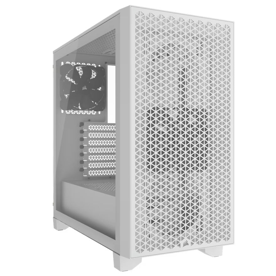 Corsair Corsair 3000D AIRFLOW Mid-Tower PC Case - White, Tempered Glass, ATX, 360mm GPU, 170mm CPU, 360mm radiator, 7 slots, 