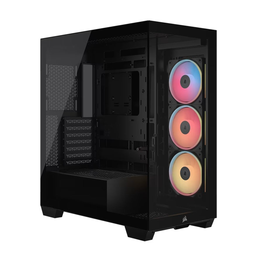 Corsair Corsair 3500X LX-R RGB iCUE LINK Mid-Tower PC Case - Black, E-ATX, Side 360mm Rad, Glass Panels, USB-C, RS ARGB Fans,