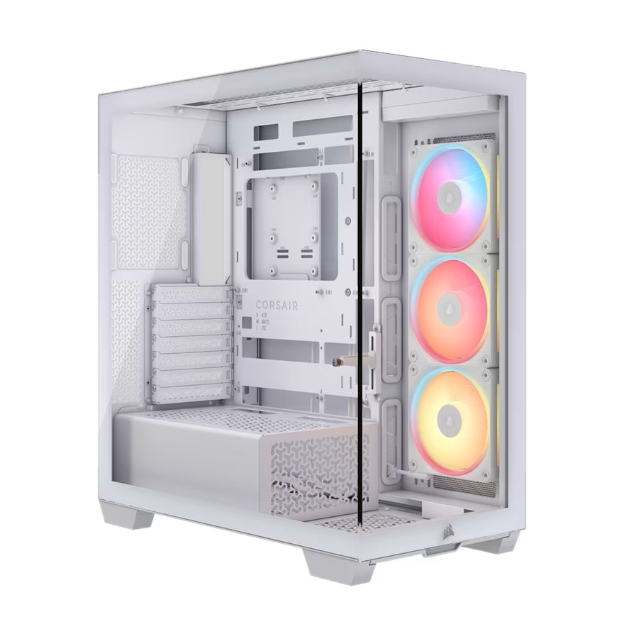 Corsair Corsair 3500X LX-R RGB iCUE LINK Mid-Tower PC Case - White, E-ATX, Side 360mm Rad, Glass Panels, USB-C, RS ARGB Fans,