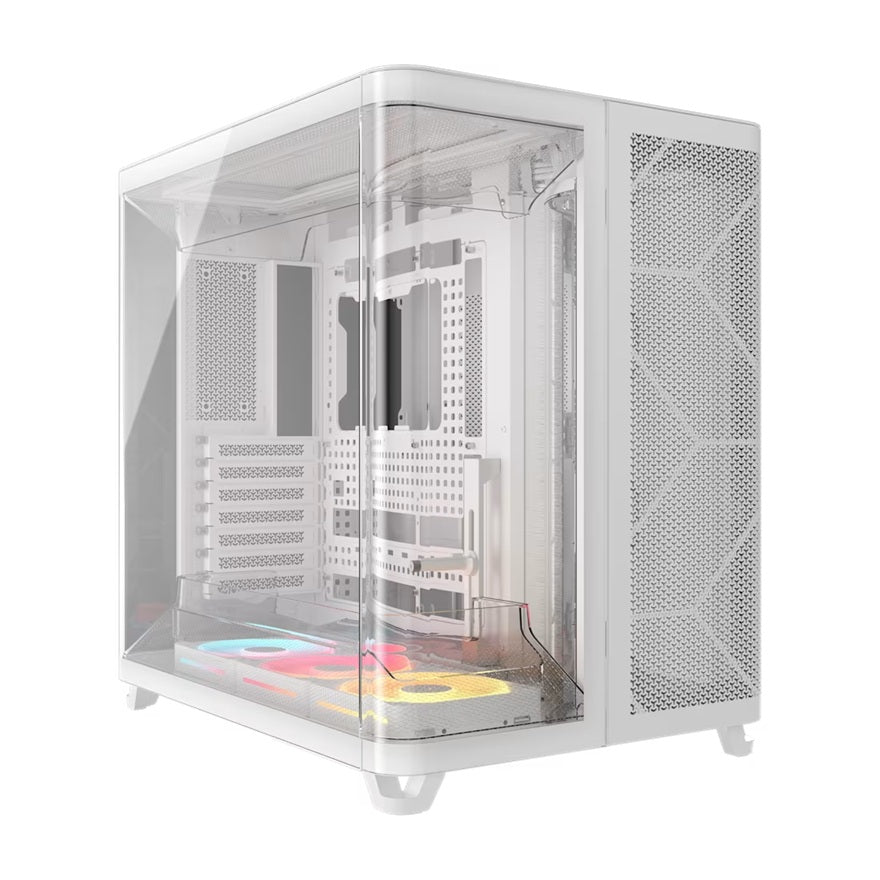 Corsair Corsair AIR 5400 LX-R RGB iCUE LINK Triple Chamber Mid-Tower PC Case - White; ATX/E-ATX; 467x470x340mm; TG; 360GPU; 1