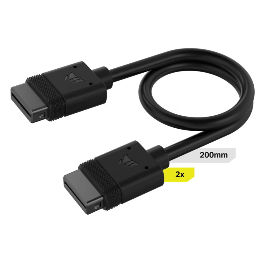 Corsair Corsair iCUE LINK Cable, 2x 200mm with Straight connectors, Black