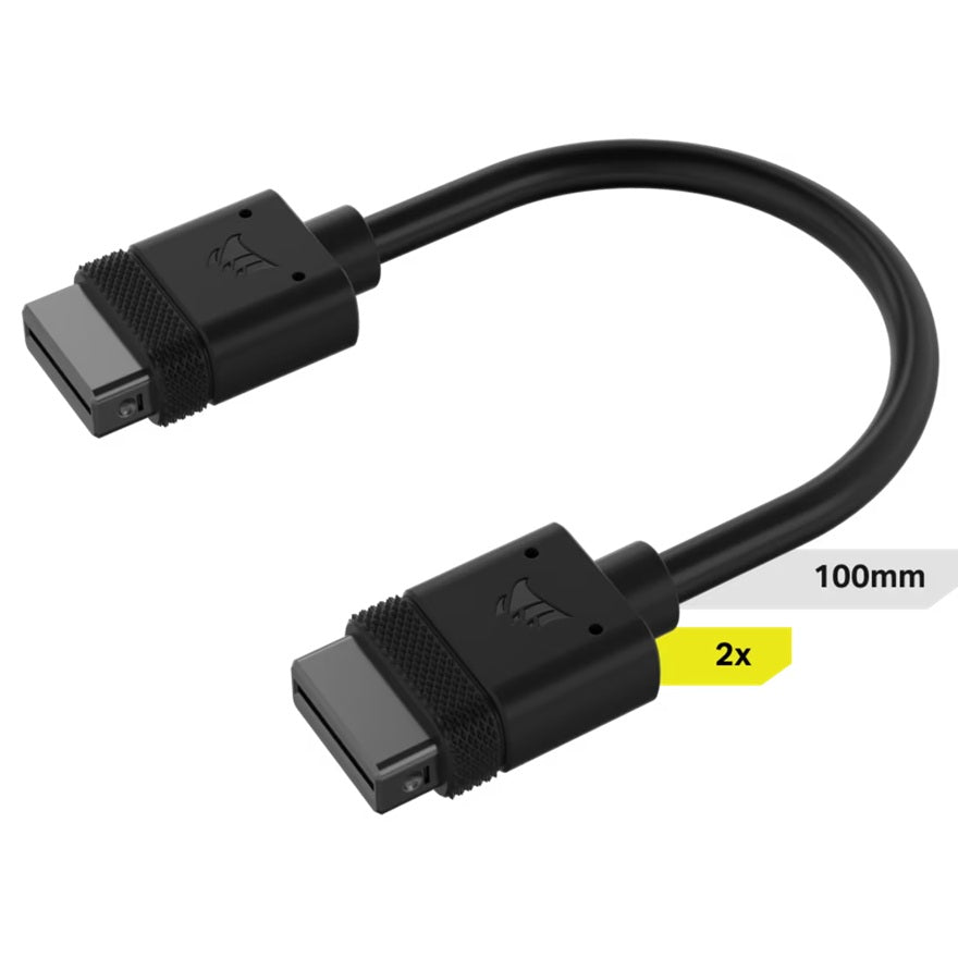 Corsair Corsair iCUE LINK Cable, 2x 100mm with Straight connectors, Black