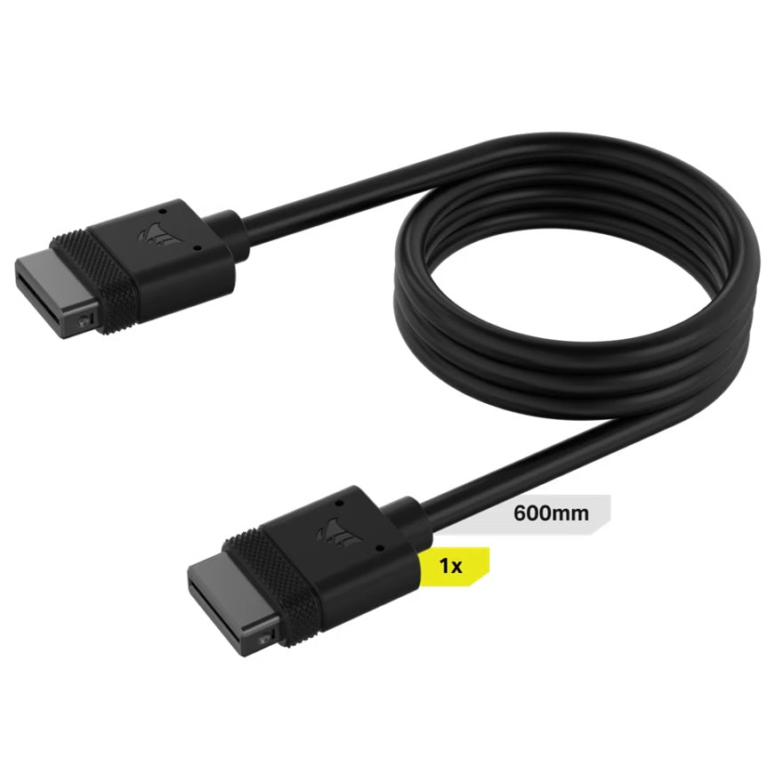 Corsair Corsair iCUE LINK Cable, 1x 600mm with Straight connectors, Black