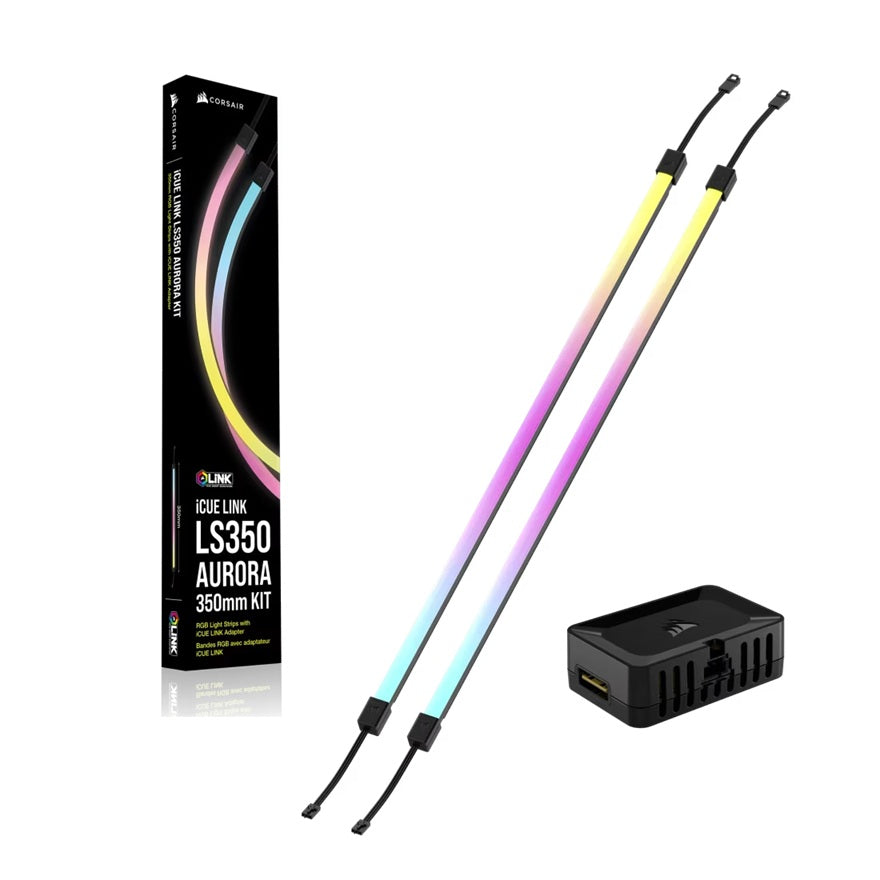 Corsair Corsair iCUE LINK LS350 Aurora RGB Light Strips - 350mm Kit– 350×10×10mm, magnetic mount, black, addressable LEDs