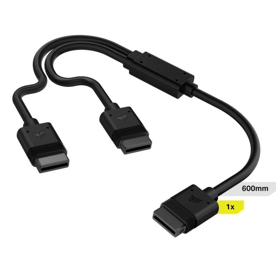 Corsair Corsair iCUE LINK Cable, 1x 600mm Y-Cable with Straight connectors, Black