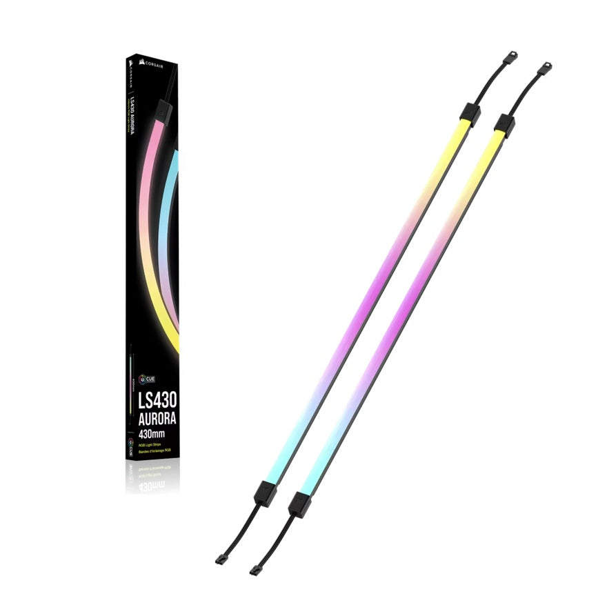 Corsair Corsair LS430 Aurora RGB Light Strips - 430mm – 430×10×10mm, black, magnetic mount, addressable LEDs, iCUE compatible