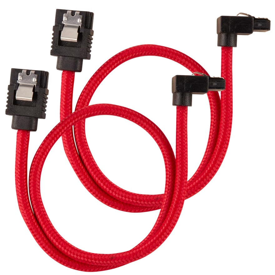 Corsair Corsair Premium Sleeved SATA 6Gbps 60cm 90° Connector Cable — Red
