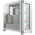 Corsair Corsair iCUE 4000X RGB Tempered Glass Mid-Tower ATX Case - White, ATX/E-ATX, 360mm GPU, 170mm CPU, 2yr wty