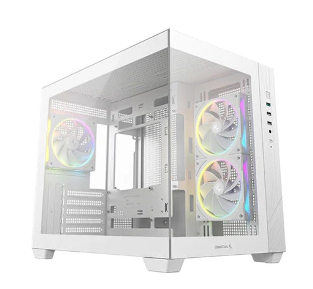 DEEPCOOL DeepCool CG330 3F WH M-ATX, Support BTF back-plug motherboard, USB3.0 x1,USB2.0 x2,Audio x1,Pre-installed with 3 PWM