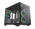 DeepCool CG330U 3F Panoramic Curved Glass Dual Chamber Micro-ATX Case, 3 Pre-installed PWM ARGB Fan, 1x USB-C,1× USB 3.0, 1×USB 2.0, Audio/Mic