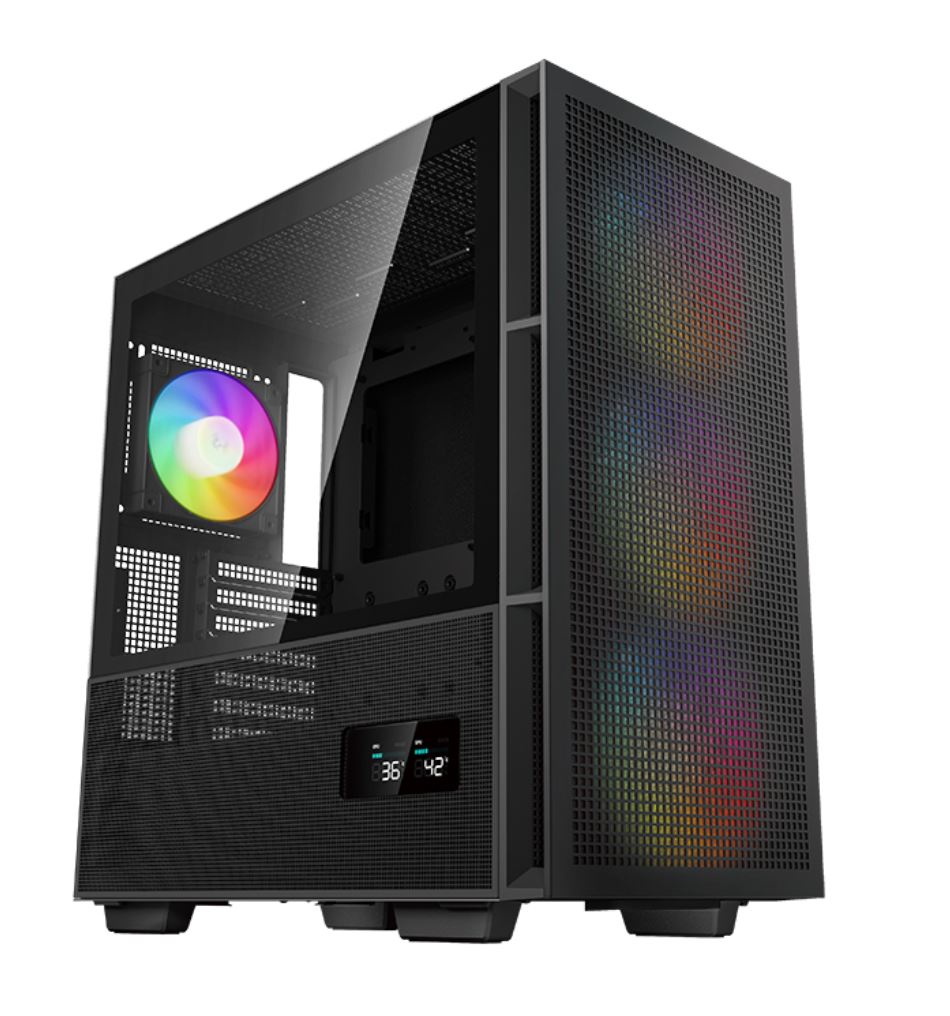 DEEPCOOL DeepCool CH560 DIGITAL High Airflow Mid-Tower ATX Case, Digital Status Display, Magnetic Hybrid Mesh, 3 Pre-Installe