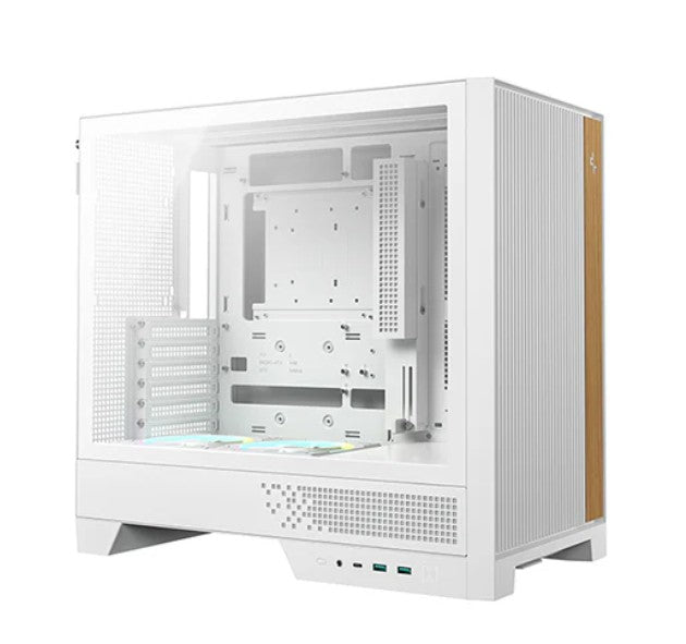 DEEPCOOL DeepCool CL600 WH High Airflow Compact ATX Case, Two Pre‑Installed Fans,Tempered Glass Side Panel, Clean Cable Manag