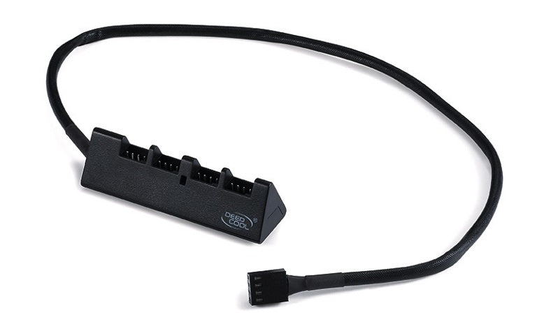 DEEPCOOL DeepCool FH-04 4 Port Fan Hub, Compatible With 12V 3PIN/4PIN Fans, 550mm, Extend Up To 4 Fans