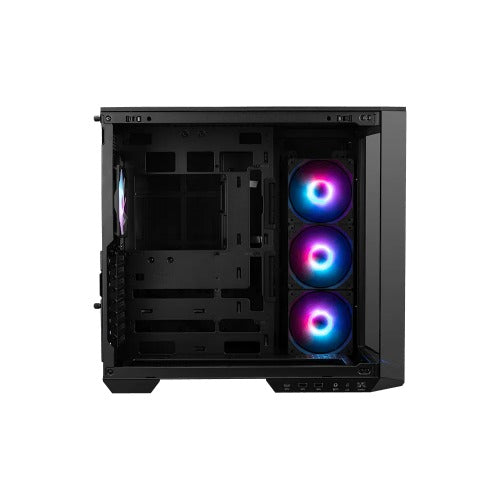 MSI MAG PANO 100R PZ BLACK Mid Tower, 2 x USB 5Gbps , 1x USB C 20Gbps, 1 x Audio-Out / Mic,, 3x 2.5", 2x 3.5"