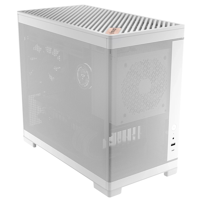OKINOS Mini Art 4 - White, Mini Tower, Micro-ATX/ITX, Mesh Panels, USB-C 10Gbps, 3 Fans, 240mm Radiator, 330mm GPU Clearance