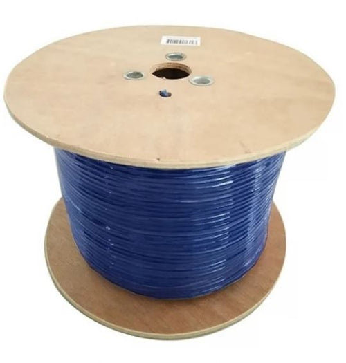 8ware 8Ware 350m CAT6 Cable Roll Blue Bare Solid Copper Twisted Core PVC Jacket >305m Cable Roll on Wooden Rell
