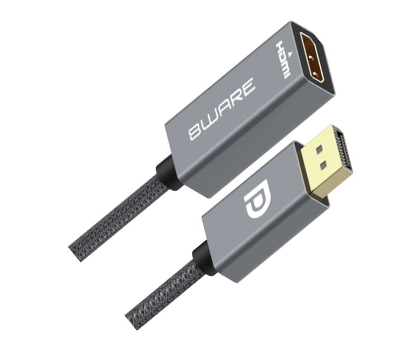 8ware 8ware DisplayPort DP to HDMI Adapter Converter Cable 15cm - Male to Female 1080P Gold-Plated for PC/Laptop to HDTVs Pro
