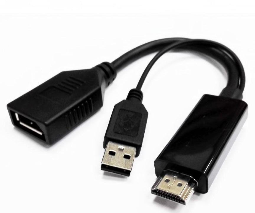 8ware 8Ware 4K HDMI to DP DisplayPort Male to Female Active Adapter Converter Cable USB powered