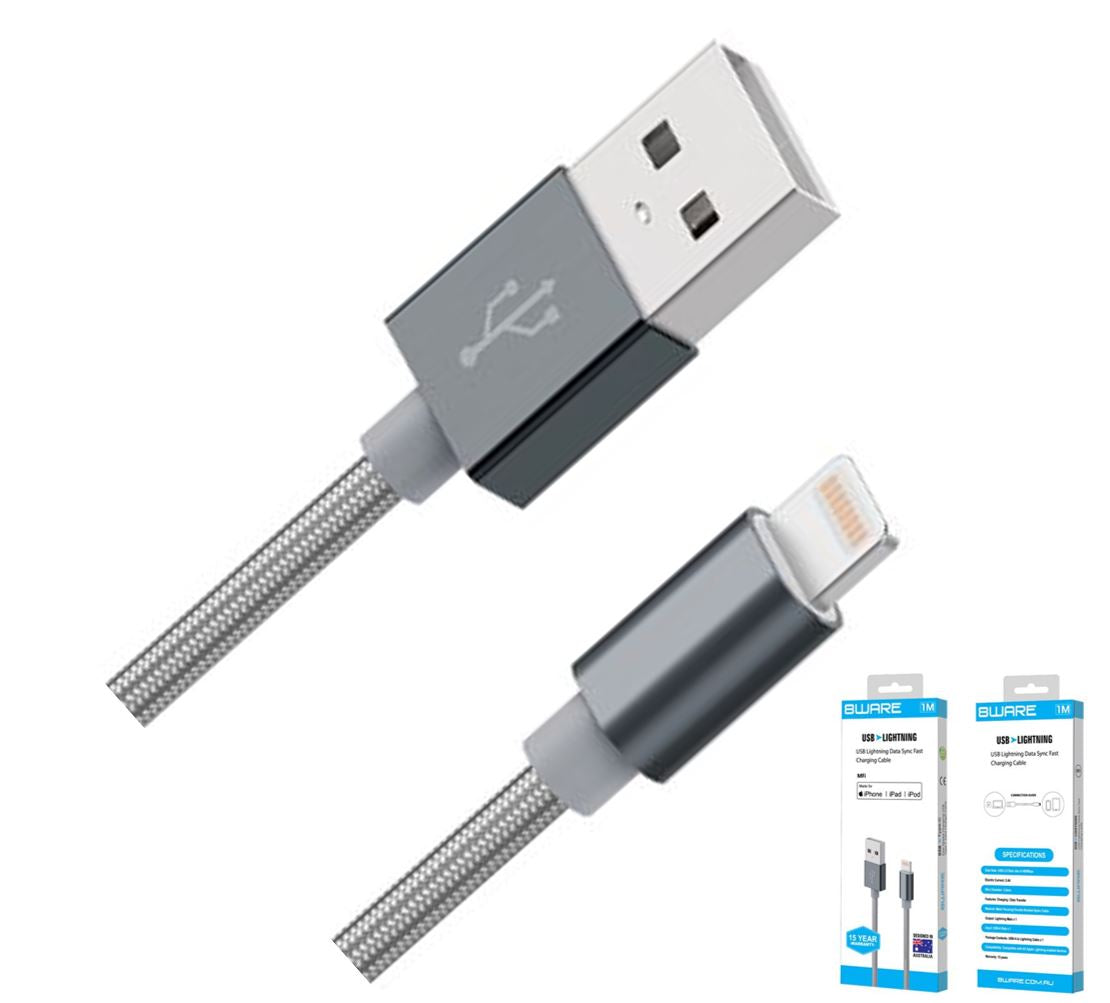 8ware 8Ware Premium 2m Apple Certified USB Lightning Data Sync Fast Charging Cable for iPhone X XS XR Max 8 7 6 iPad Air Mini