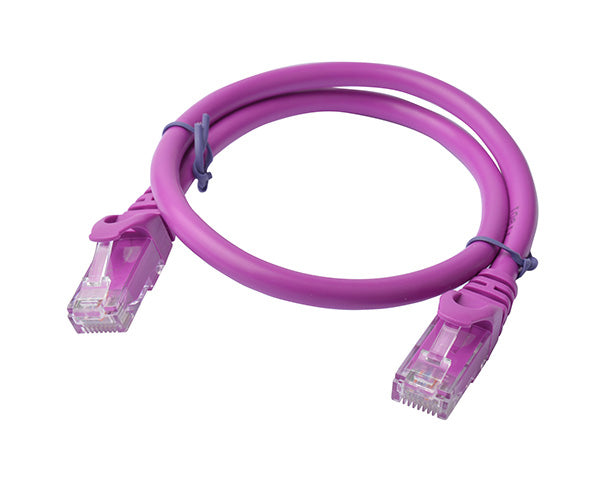 8ware 8Ware CAT6A Cable 0.5m (50cm) - Purple Color RJ45 Ethernet Network LAN UTP Patch Cord Snagless