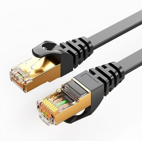 8ware 8Ware CAT7 Cable 2m - Black Color RJ45 Ethernet Network LAN UTP Patch Cord Snagless Flat cable
