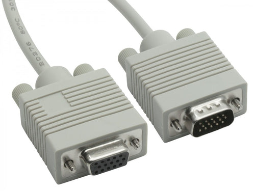 8ware 8Ware VGA Extension Cable 3m - 15 pins Male to 15 pins Female for Monitor PC Molded Type Grey