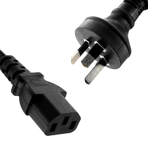 8ware 8Ware AU Power Cable 2m - Male Wall 240v PC to Female Power Socket 3pin to IEC 320-C13 for Notebook/AC Adapter