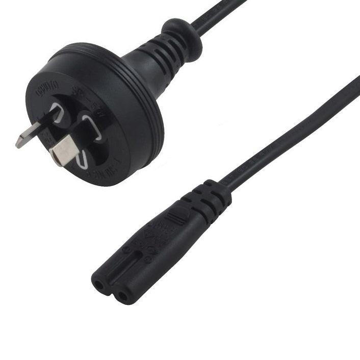 8ware 8Ware 2 Pin Core Power Cable 2m AU Plug 240v to IEC C7 figure eight Female Appliance Wall Duty for Notebook AC Adaptor 