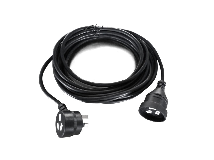 8ware 8Ware AU Power Cable Extension  3-Pin Male to Female 2m 3-Pin AU Piggy Back Black