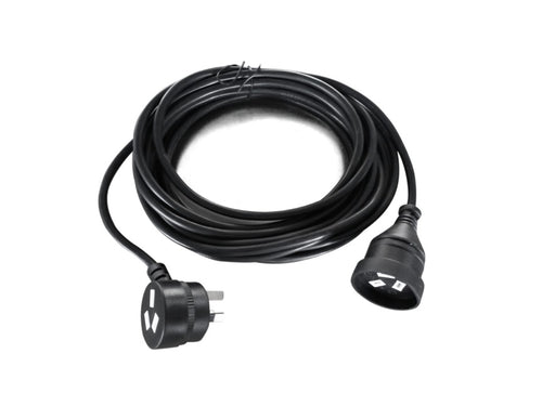 8ware 8Ware AU Power Cable Extension  3-Pin Male to Female 2m 3-Pin AU Piggy Back Black