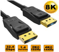 8ware 8Ware 3m Ultra 8K DisplayPort DP1.4 Cable - Male to Male Gold Plated 7680x4320 8K@60Hz 4K@144Hz 32.4Gbps UHD QHD FHD HD
