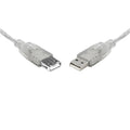 8ware 8Ware USB 2.0 Extension Cable 0.25m 25cm A to A Male to Female Transparent Metal Sheath Cable