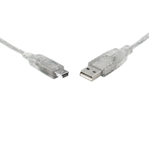 8ware 8Ware USB 2.0 Cable 1m A to Mini-USB B Male to Male Transparent