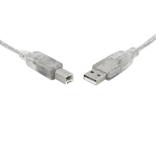 8ware 8Ware USB 2.0 Cable 2m Type A to B Male to Male Printer Cable for HP Canon Dell Brother Epson Xerox Transparent Metal S