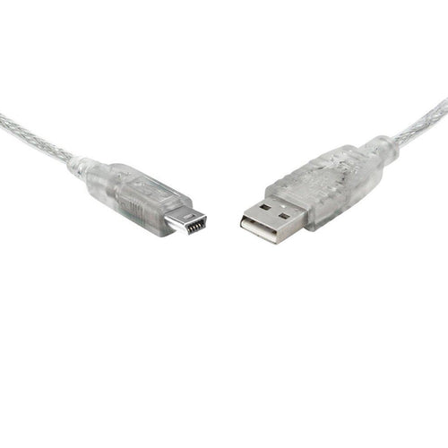 8ware 8Ware USB 2.0 Cable 3m A to B 5-pin Mini Transparent Metal Sheath UL Approved